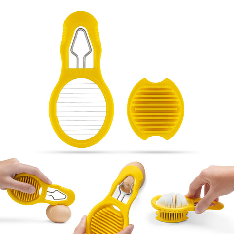 Dreamfarm Eggler stainless slicer creates even slices for salads