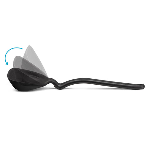 Dreamfarm Fladle 12-inch black design complements modern cookware.