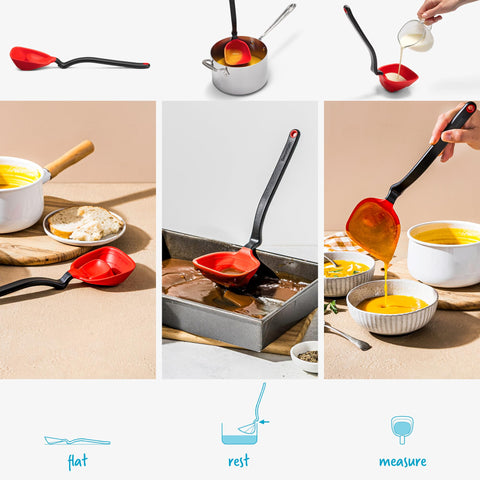 Dreamfarm Fladle quarter-cup mark aids accurate portion control.