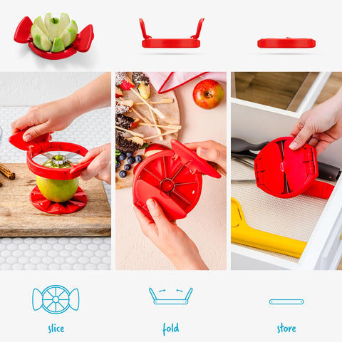 Dreamfarm Flapple 8-slice cutter creates eight equal wedges with core removal.