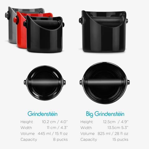 Dreamfarm Grindenstèin rubber sleeve dampens strikes for quieter operation.