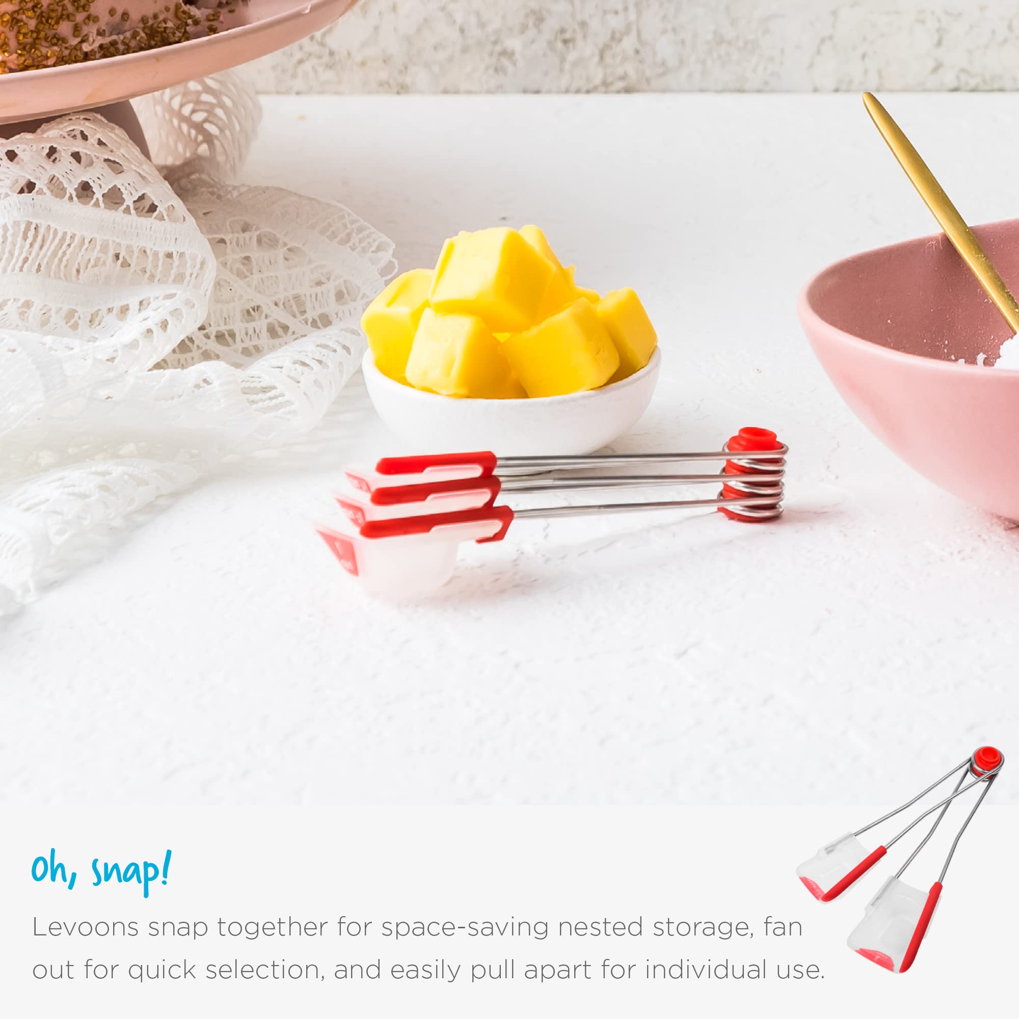 Dreamfarm Levoons snap-together storage design keeps your drawer tidy.