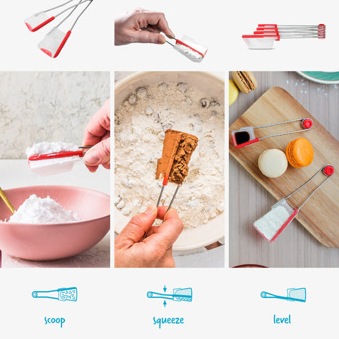 Dreamfarm Levoons spoons separated for storage, saving space in small kitchens.
