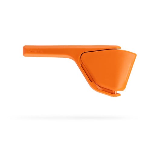 Dreamfarm Original Orange Fluicer fold-flat juicer designed for space saving and quick citrus prep.