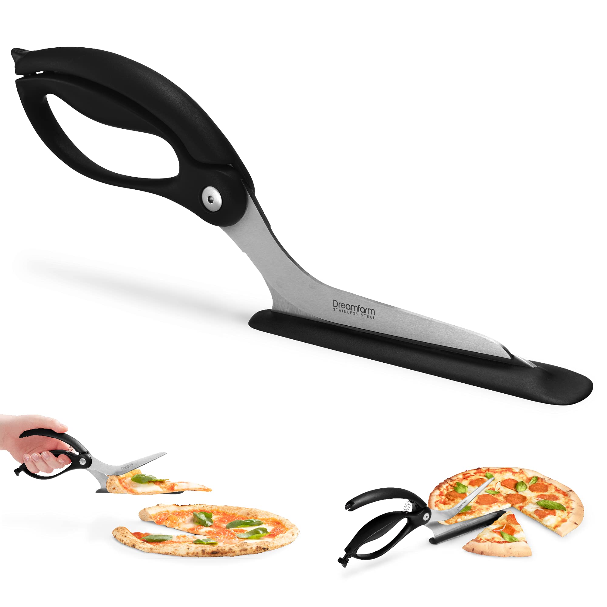 Dreamfarm Scizza ergonomic pizza scissors offer comfortable handling during use.