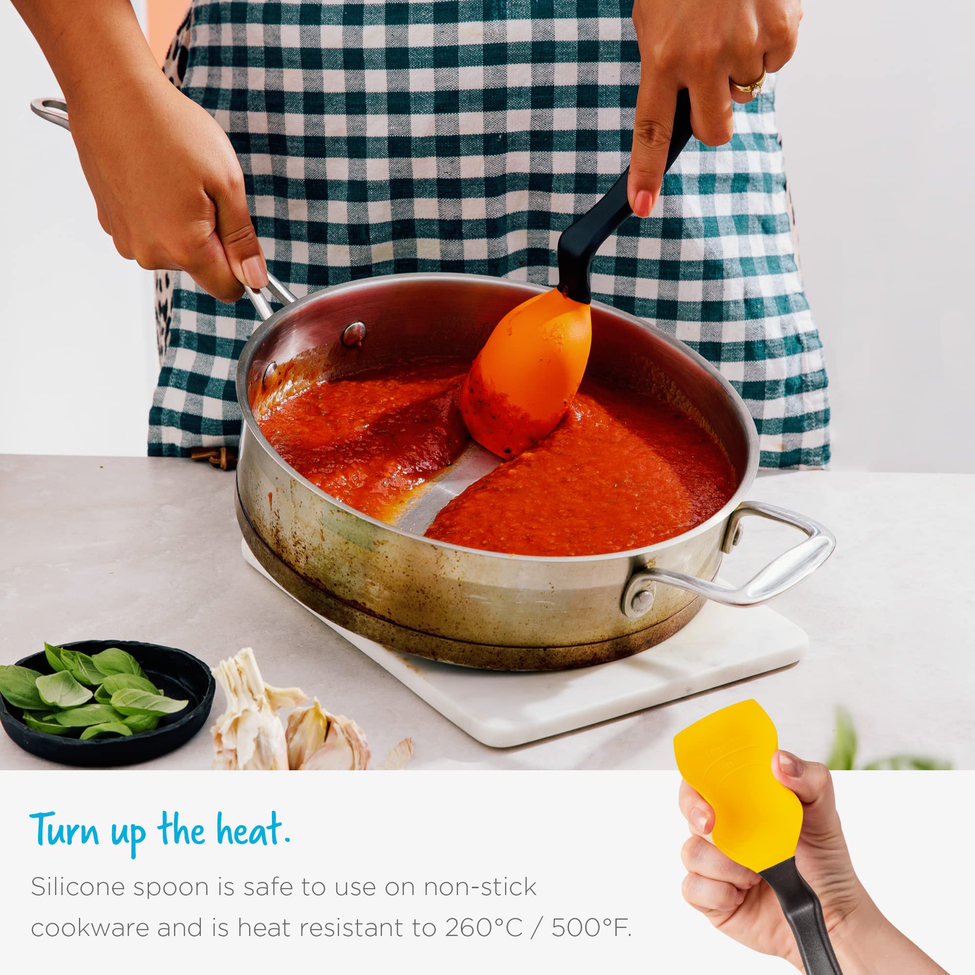 Dreamfarm Supoon flat silicone tip aids scraping and spreading