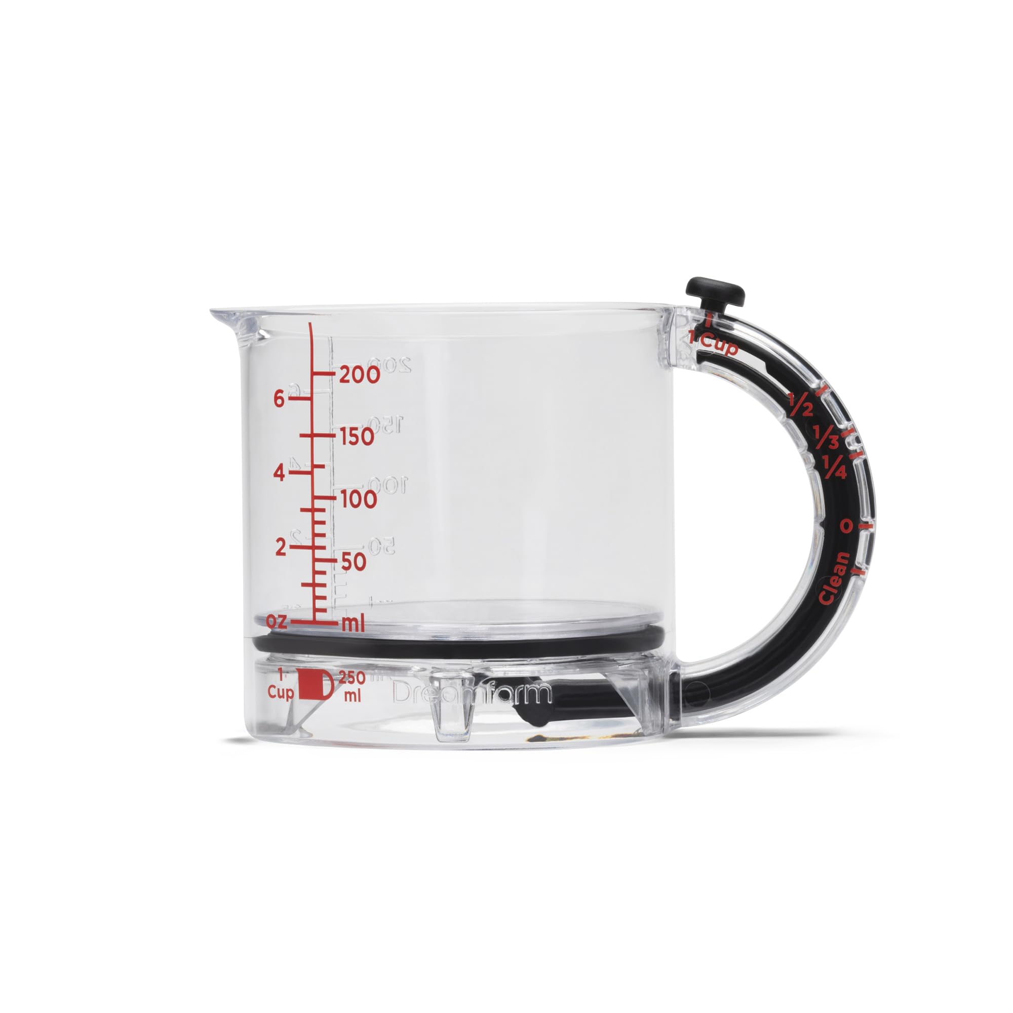 Dreamfarm Upcup shows 250 ml measurement with an easy-grip surface for sticky ingredients