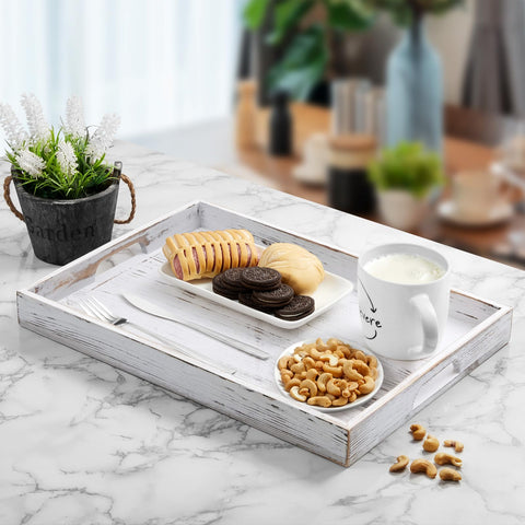 Dreamkey decorative rectangular tray enhances living room organization and style