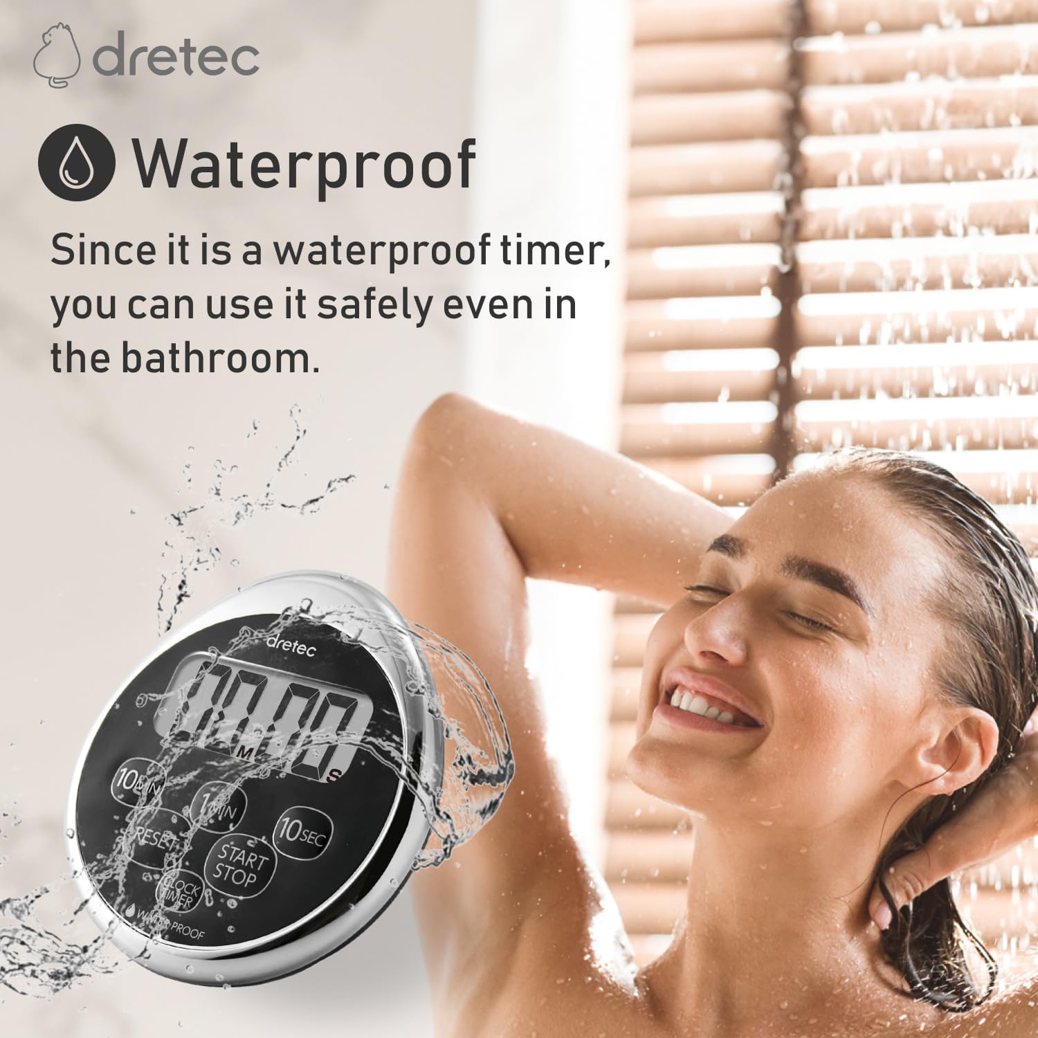 Dretec timer with magnetic back and stand for fridge or desk.