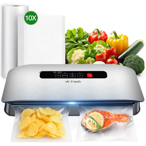DR.Fresh 8-in-1 vacuum sealer top view for space-saving meal prep