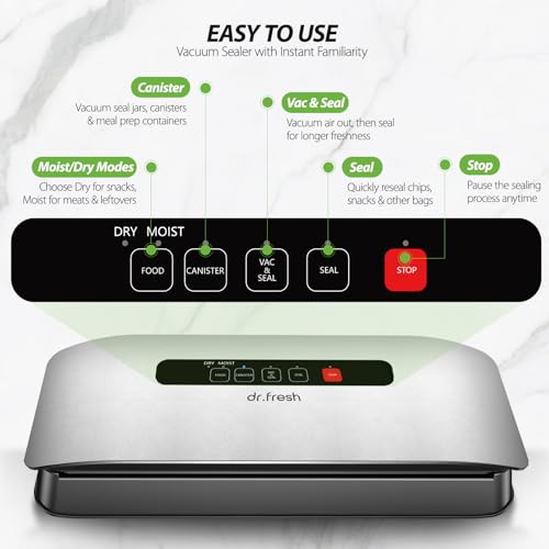 DR.Fresh vacuum sealer external hose attachment enables versatile bag sealing for sous vide