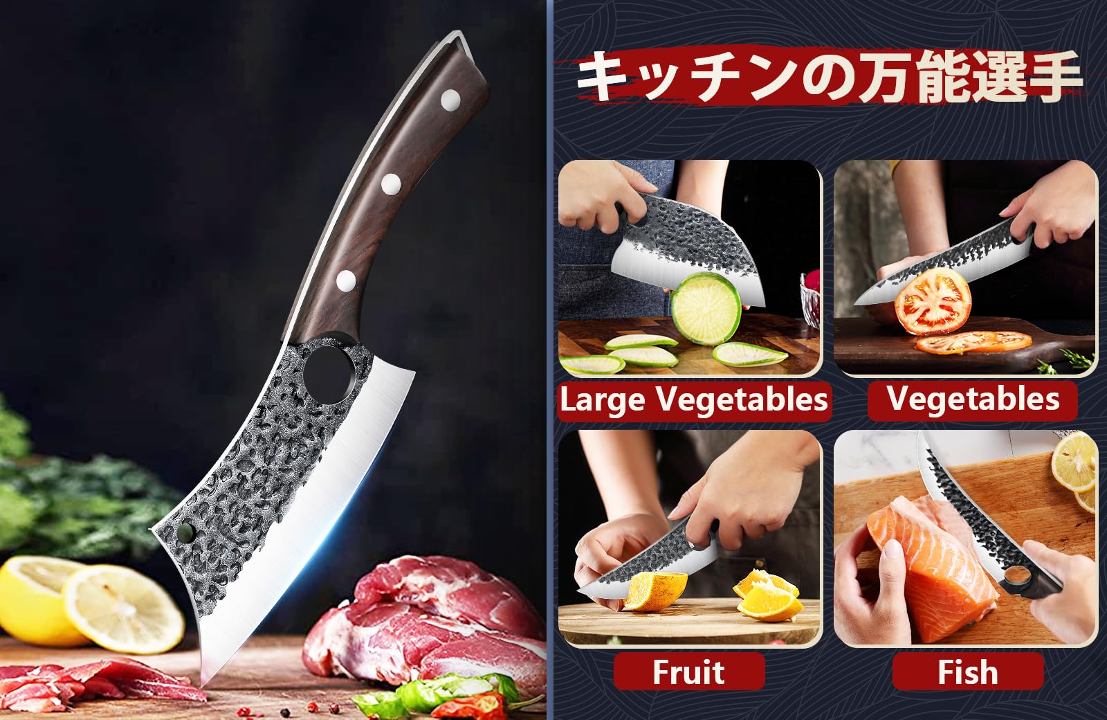 DRGSKL hammered blade design reduces sticking and adds visual appeal at the counter.