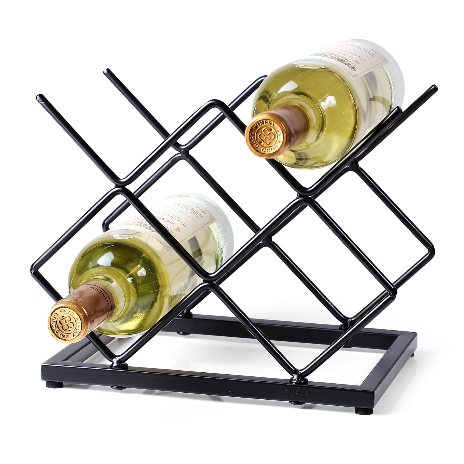 Drincarier countertop wine rack holds five bottles for compact kitchens.