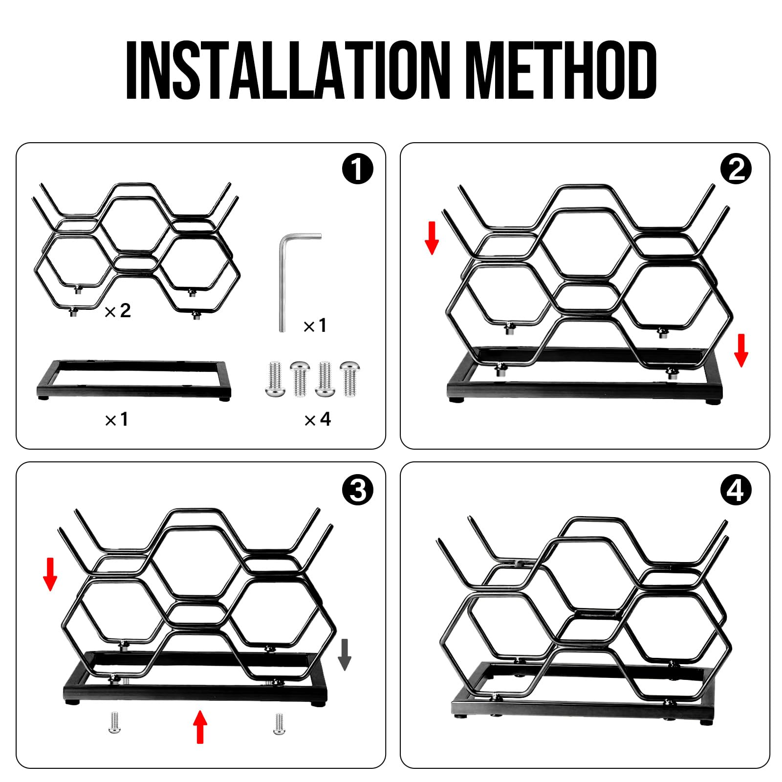 Drincarier five-bottle slot layout keeps bottles neatly organized.