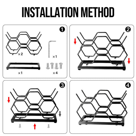 Drincarier five-bottle slot layout keeps bottles neatly organized.