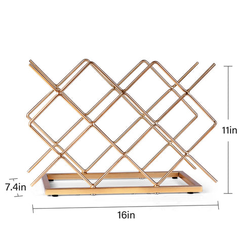 Drincarier makes a gift ready gold wine rack accent