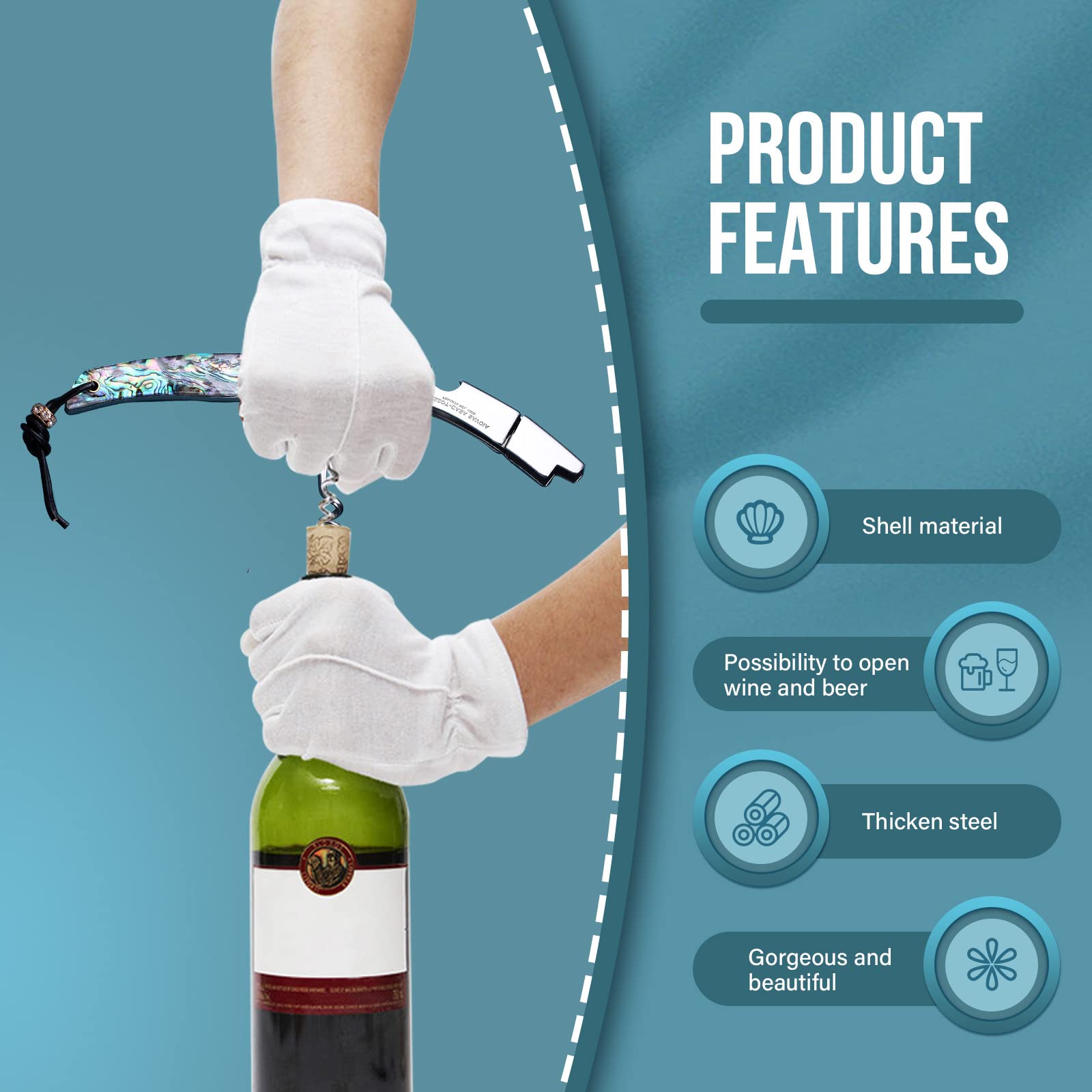 Drincarier stainless steel worm for reliable cork grip