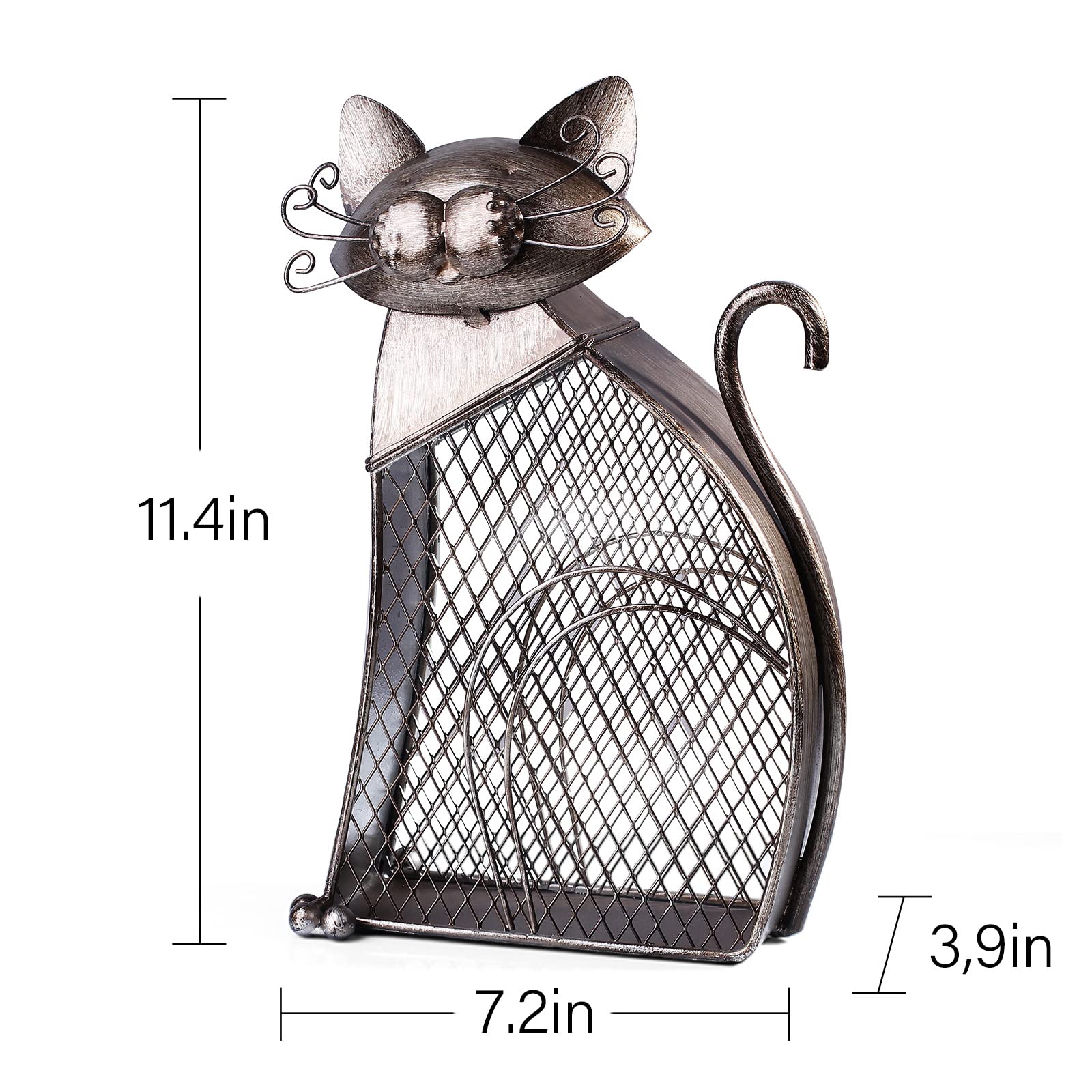 Drincarier metal bottle holder with cat silhouette on display
