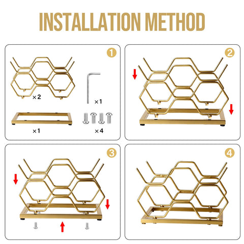 Drincarier wine rack on counter demonstrates compact footprint for small spaces.