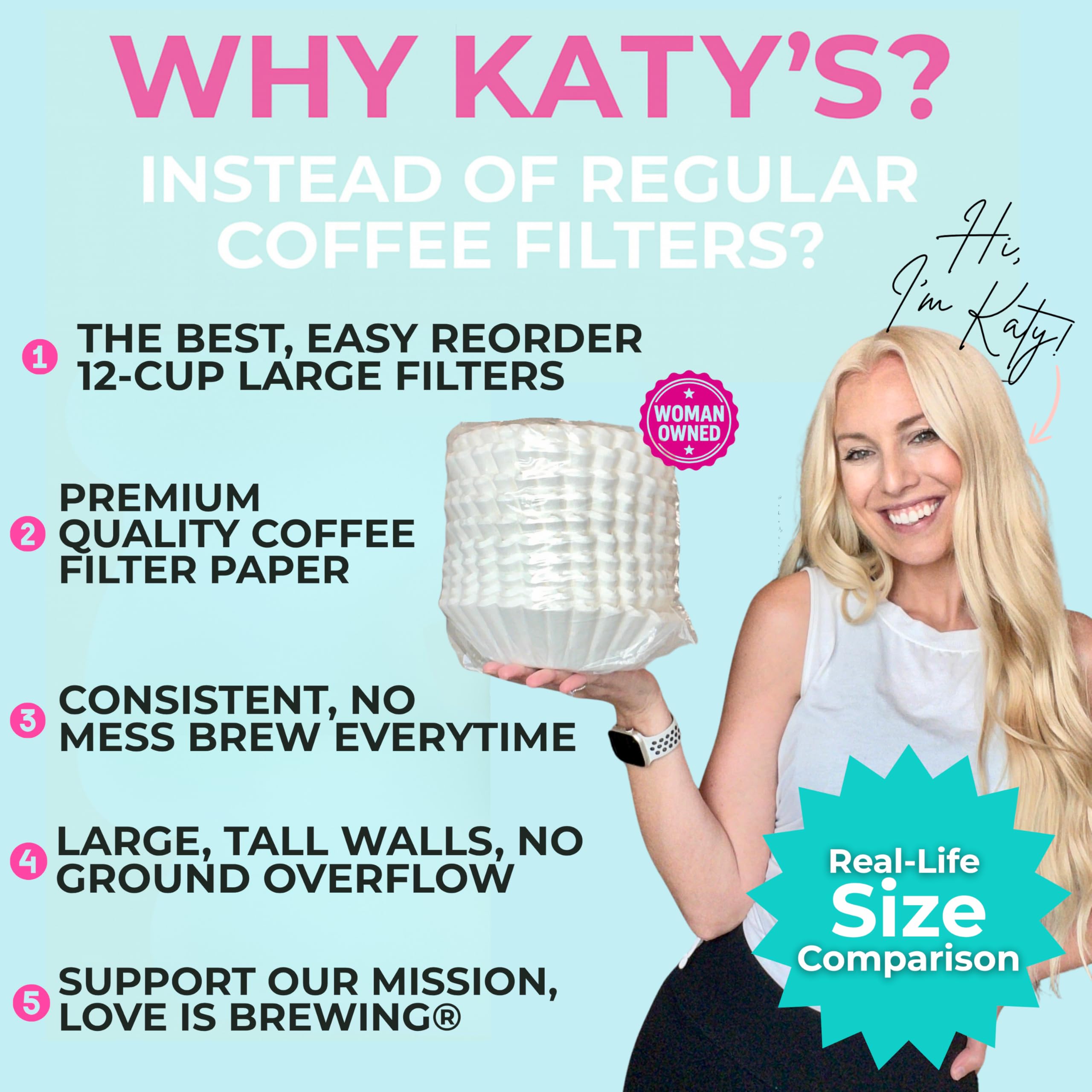 DRINK KATY'S filters fit various baskets for smooth cafe operations
