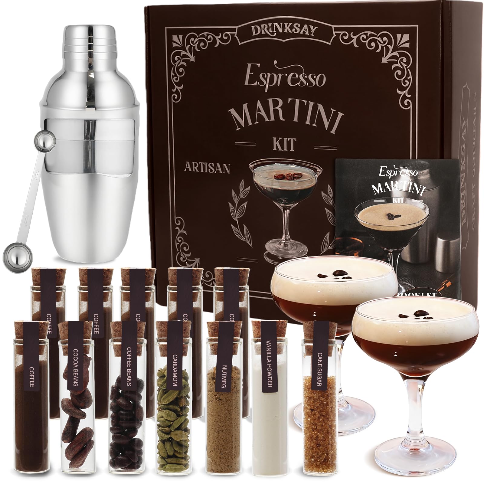 DrinkSay Espresso Martini Kit shaker for pro-grade mixing at home
