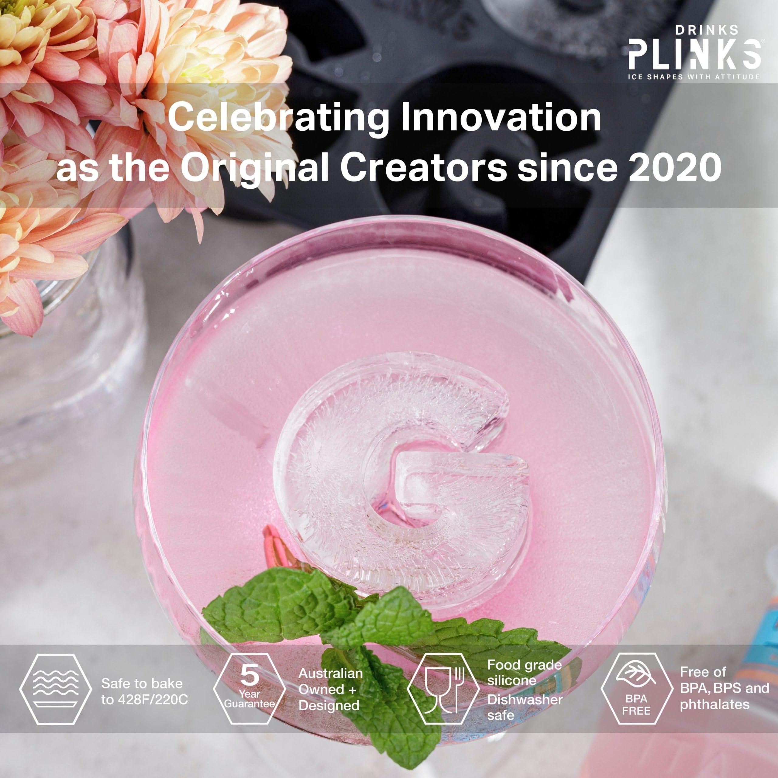 DRINKSPLINKS Large silicone ice cubes for slow melting in drinks