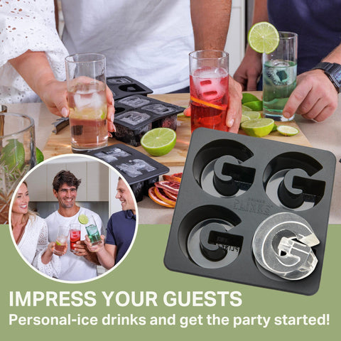 DRINKSPLINKS Personalized monogram mold adds elegant beverage accents