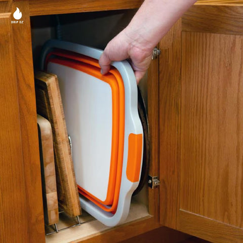 Drip EZ non-slip base keeps tub stable during prep.