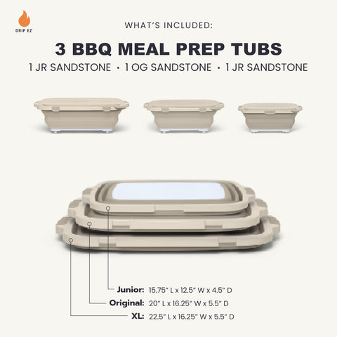 Drip EZ JR tub open with marinade-ready contents for fast meal prep
