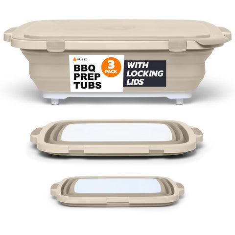 Drip EZ collapsible prep tubs nested set for space-saving kitchen organization