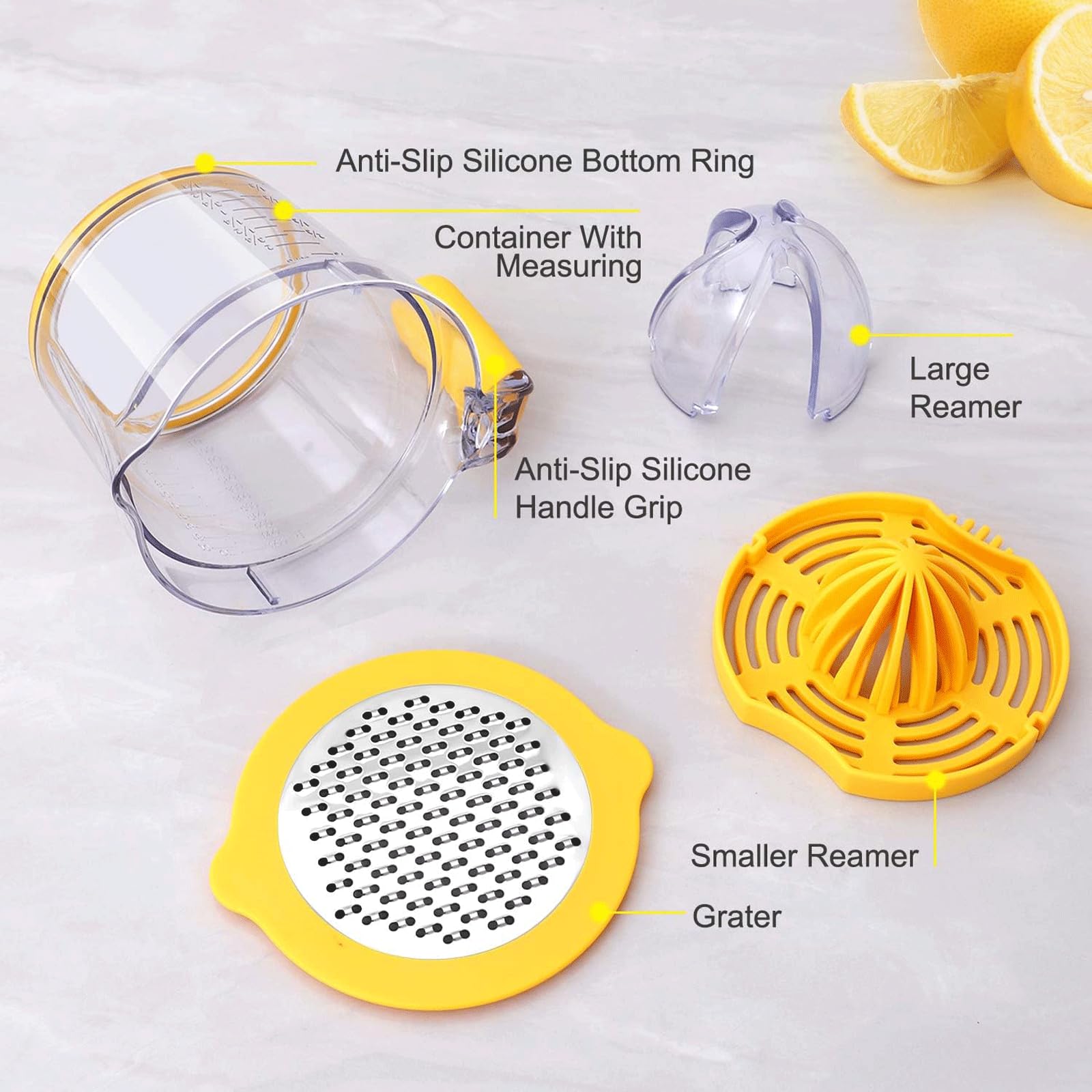 Drizom egg separator built-in for yolk separation during prep.