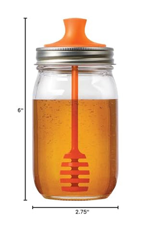 Drizzle, cover, smile with the mason jar honey dipper