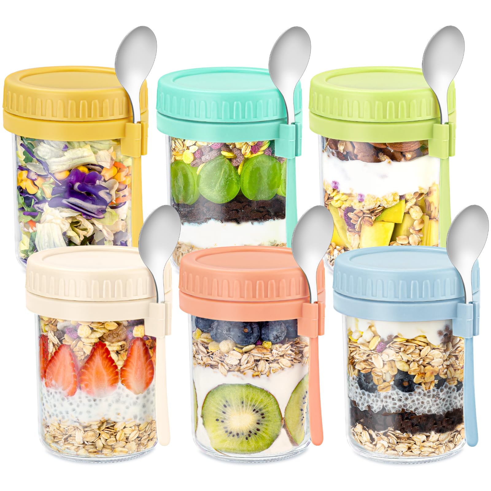 DRKIO overnight oats jar with lid for mess-free on-the-go breakfasts.