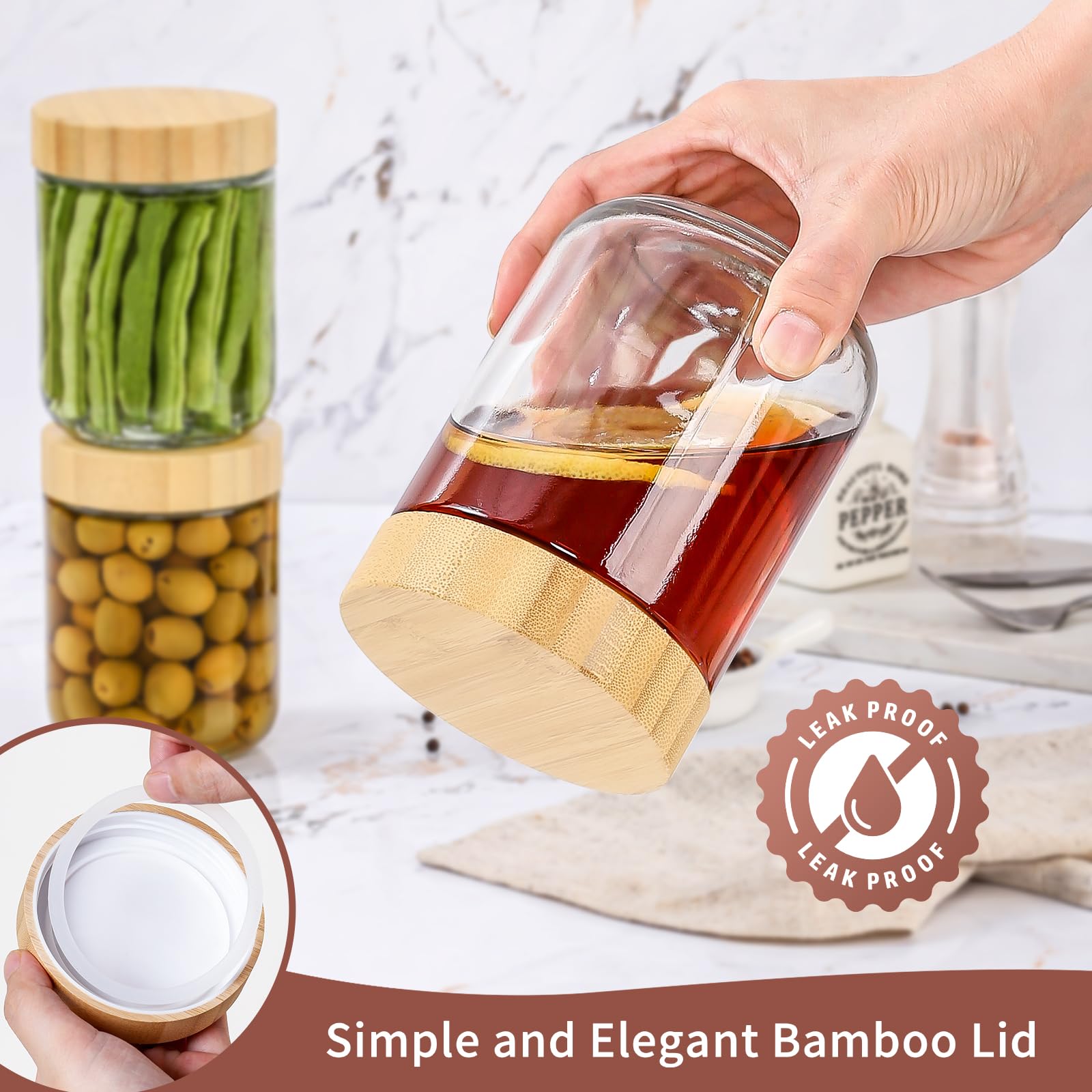 DRKIO wide-mouth mason jar makes filling and cleaning easy