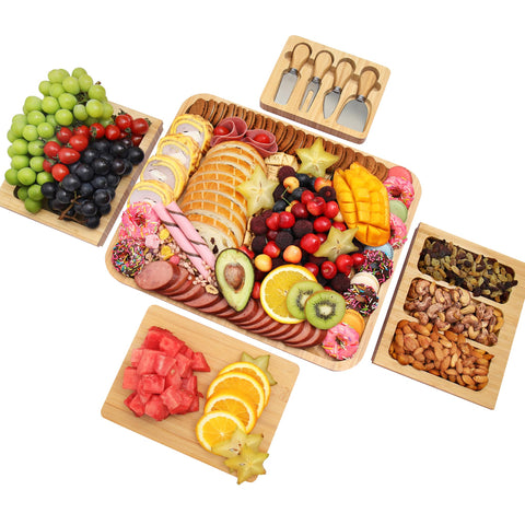 drmvalg charcuterie board with double platters and slates for stylish entertaining