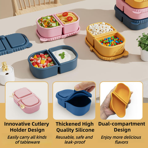 DRNKNSTX compact 8.5oz containers fit bags and small spaces for on-the-go snacks.