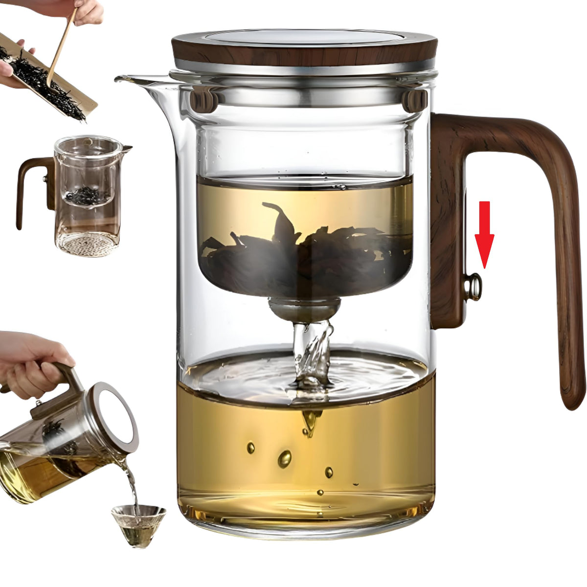 DRNKNSTX Enchanted Tea Pot glass body enables precise flavor control during brewing.
