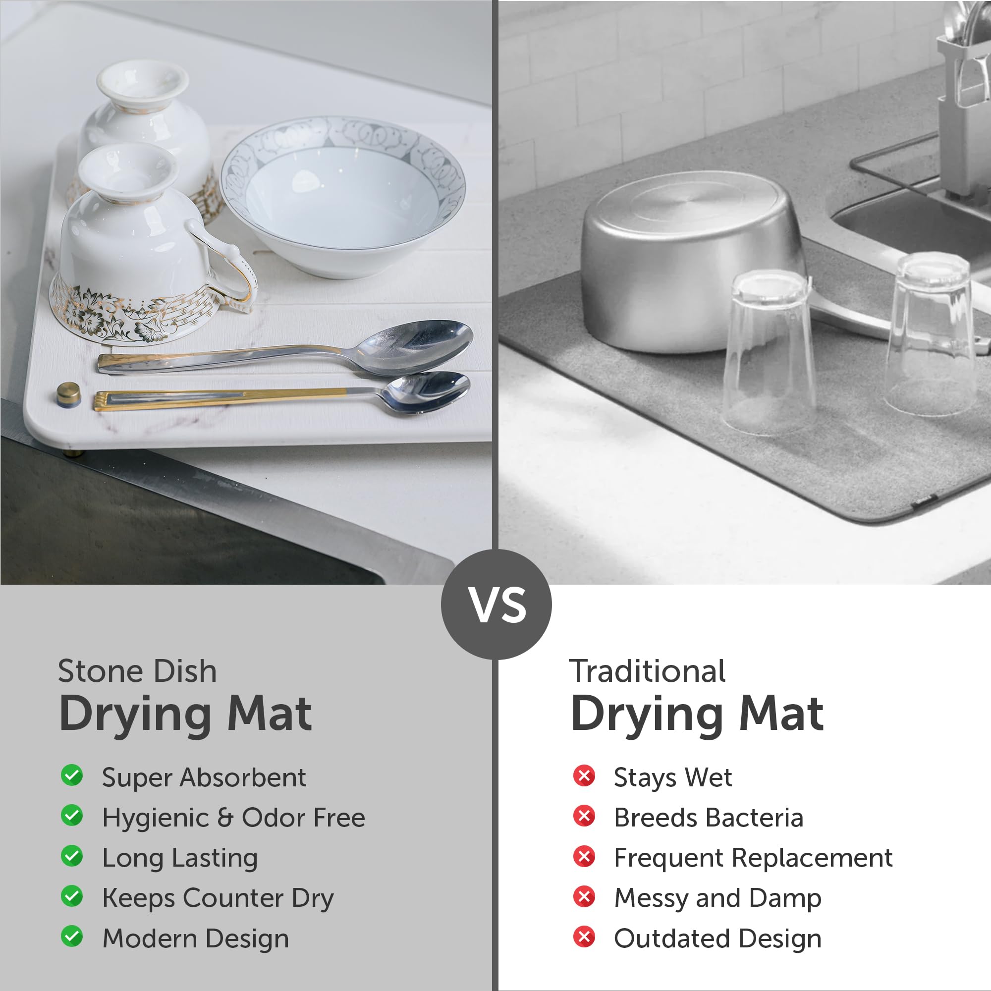 Dropereum drying mat assembly is quick with included screws and washers.