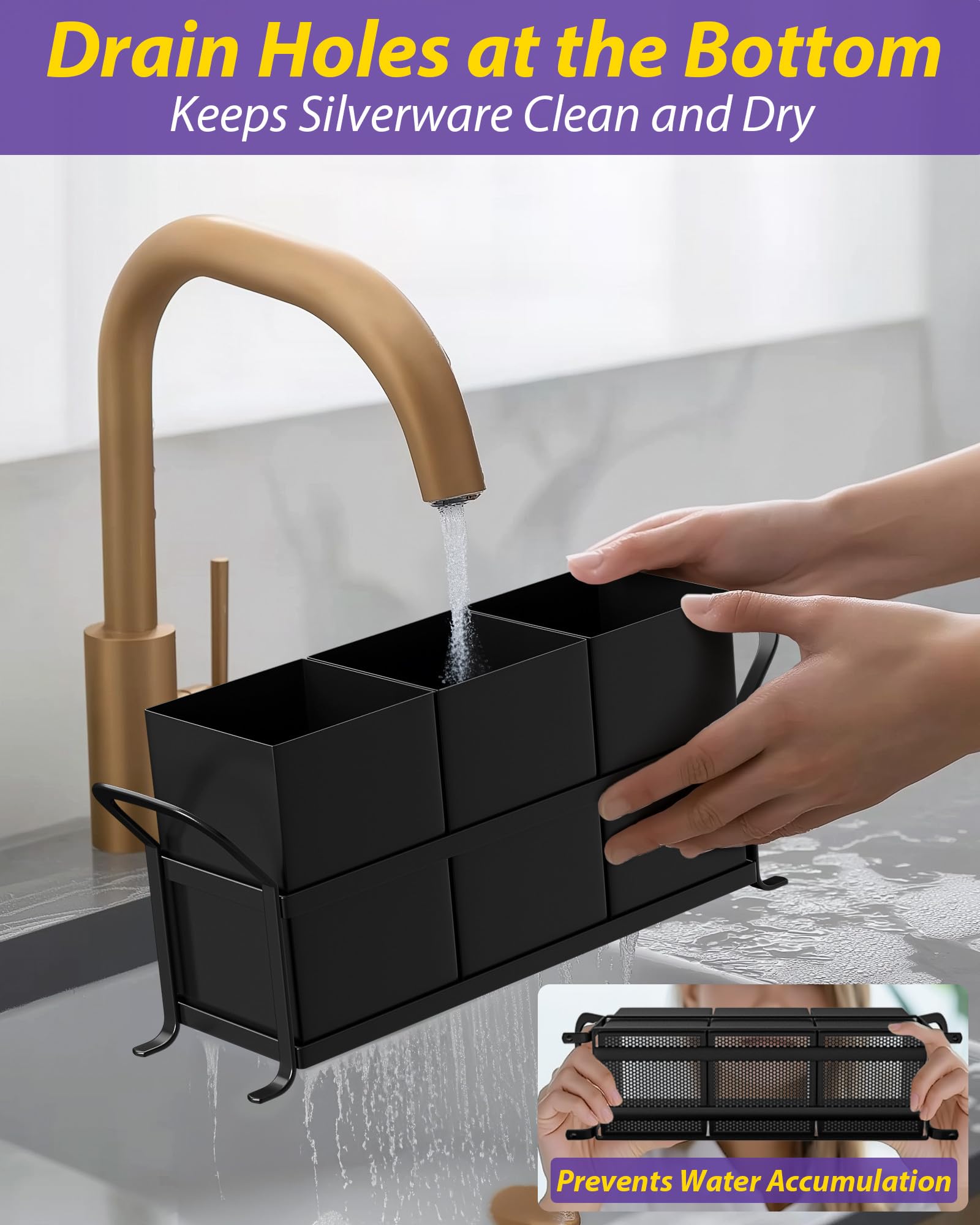 DRPORONYN caddy with anti-slip base protecting countertops