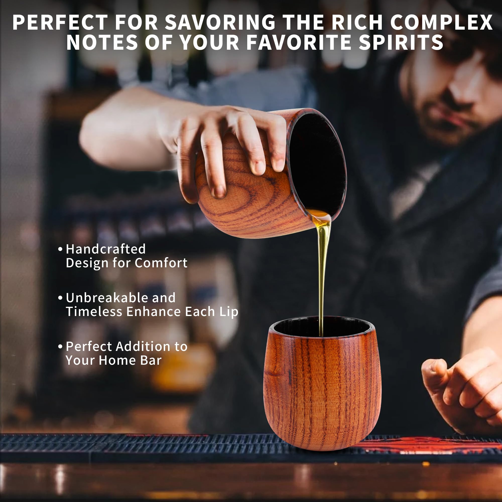 Drtenvd charred wooden glass insulated design keeps whiskey cooler for longer
