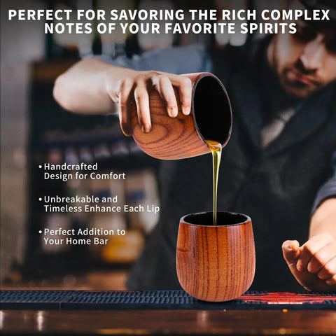 Drtenvd charred wooden glass insulated design keeps whiskey cooler for longer