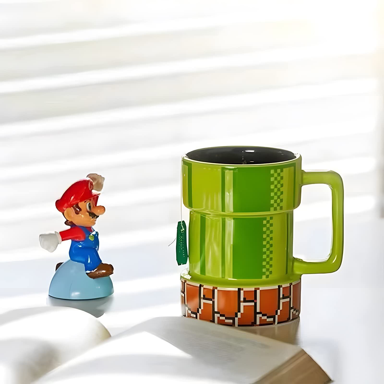 Side view of Drtupe mug showing comfortable handle and sturdy ceramic build