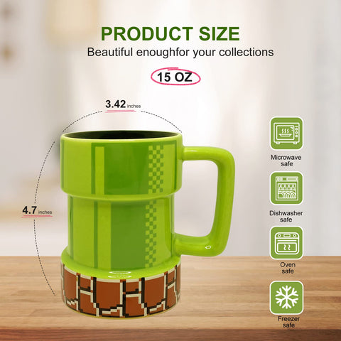 Top view of green Drtupe mug highlighting vibrant glaze and dual-sided design