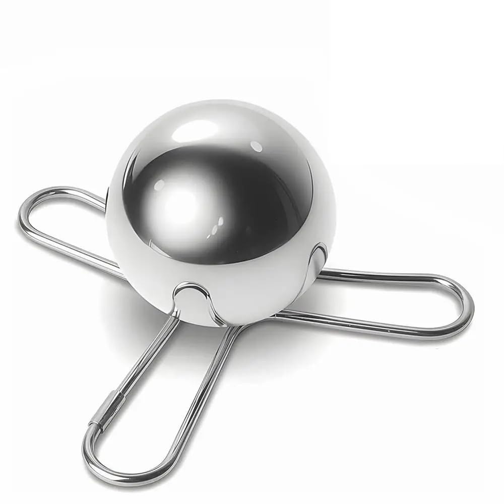 DrvixRex stainless-steel cooling sphere evenly chills coffee without dilution.