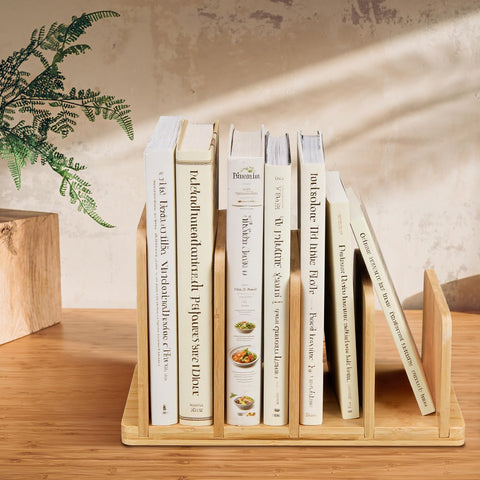 DRXX FEXE bamboo stand side angle shows slim footprint and sturdy build