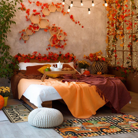 Drydiet fall decor rug set boosts seasonal ambiance in home or office.