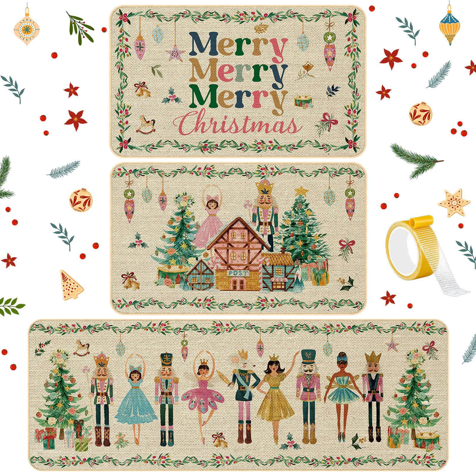 Drydiet nutcracker kitchen mat with nutcracker design for festive kitchen decor