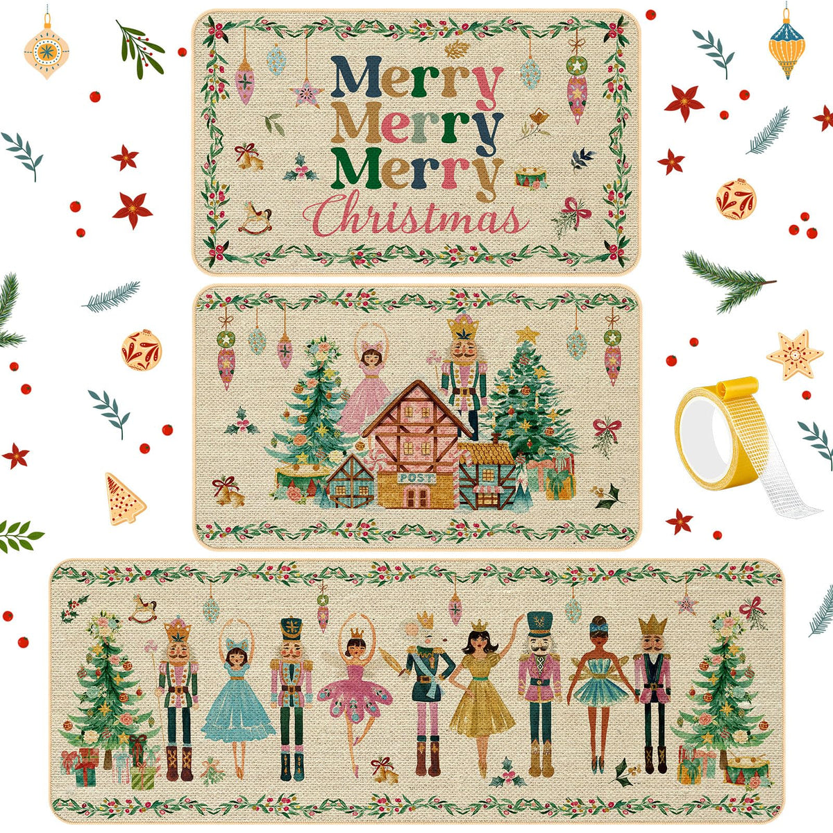 Drydiet nutcracker kitchen mat with nutcracker design for festive kitchen decor