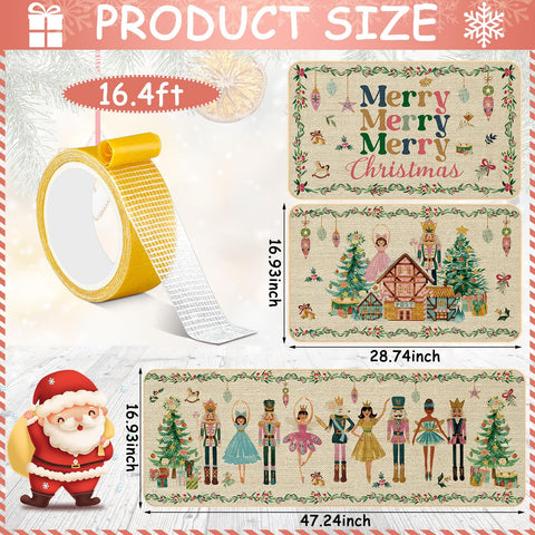 Drydiet nutcracker kitchen mat 17x47 with festive motif for entryways