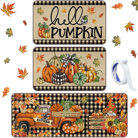 Drydiet pumpkin gnome kitchen mat 17x29 adds festive warmth and anti-fatigue comfort.